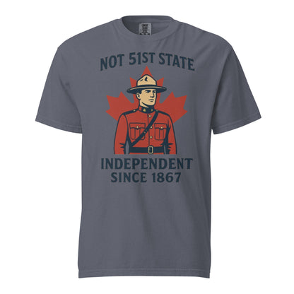 Not 51st State Mountie Unisex garment-dyed heavyweight t-shirt  from Rare Plus Apparel – unique movie & pop culture inspired design.