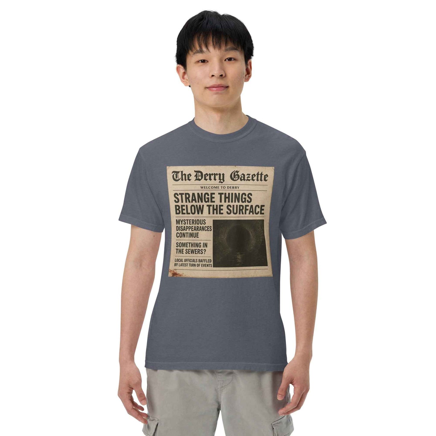 The Derry Gazette “Strange Things Below the Surface” Unisex garment-dyed heavyweight t-shirt