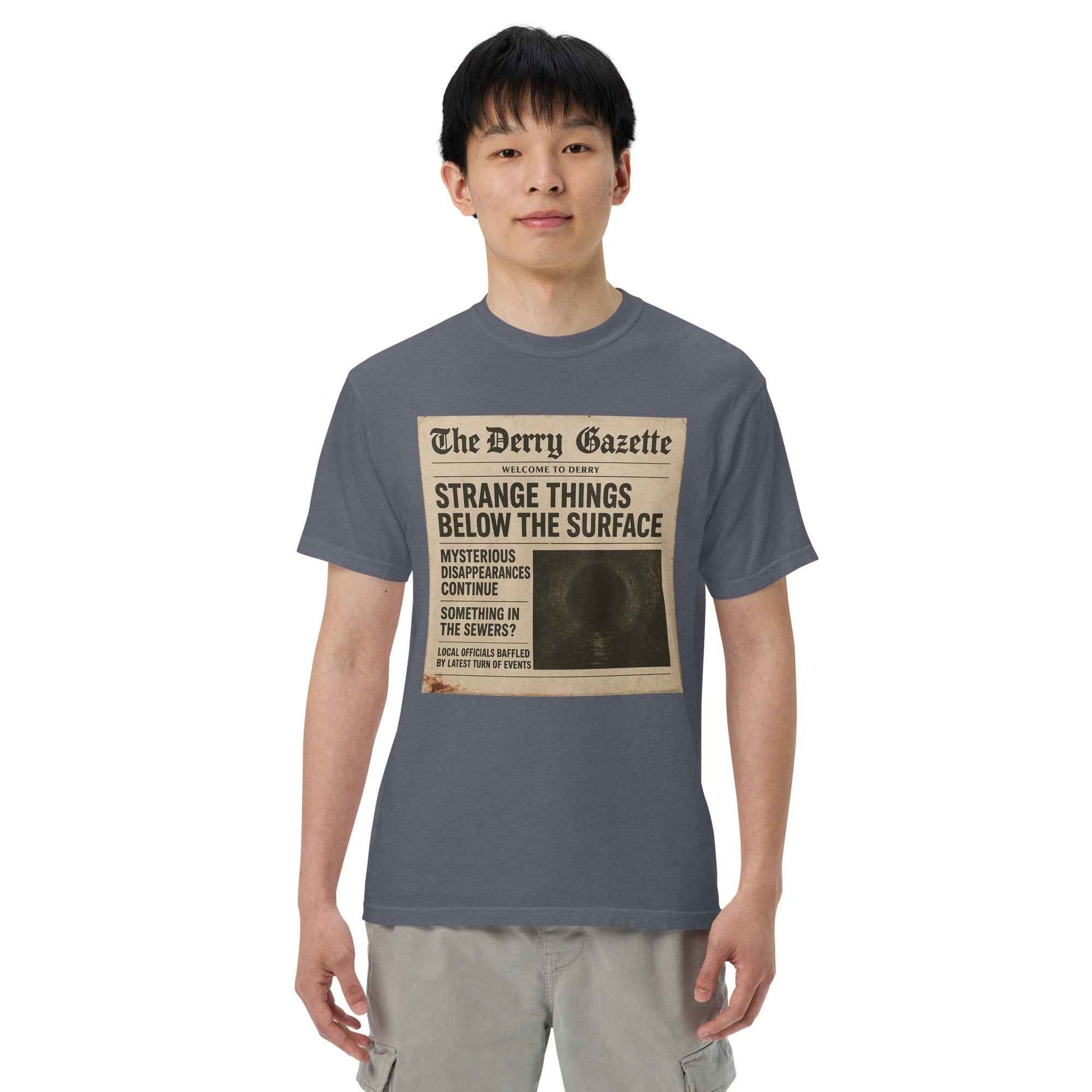 The Derry Gazette “Strange Things Below the Surface” Unisex garment-dyed heavyweight t-shirt