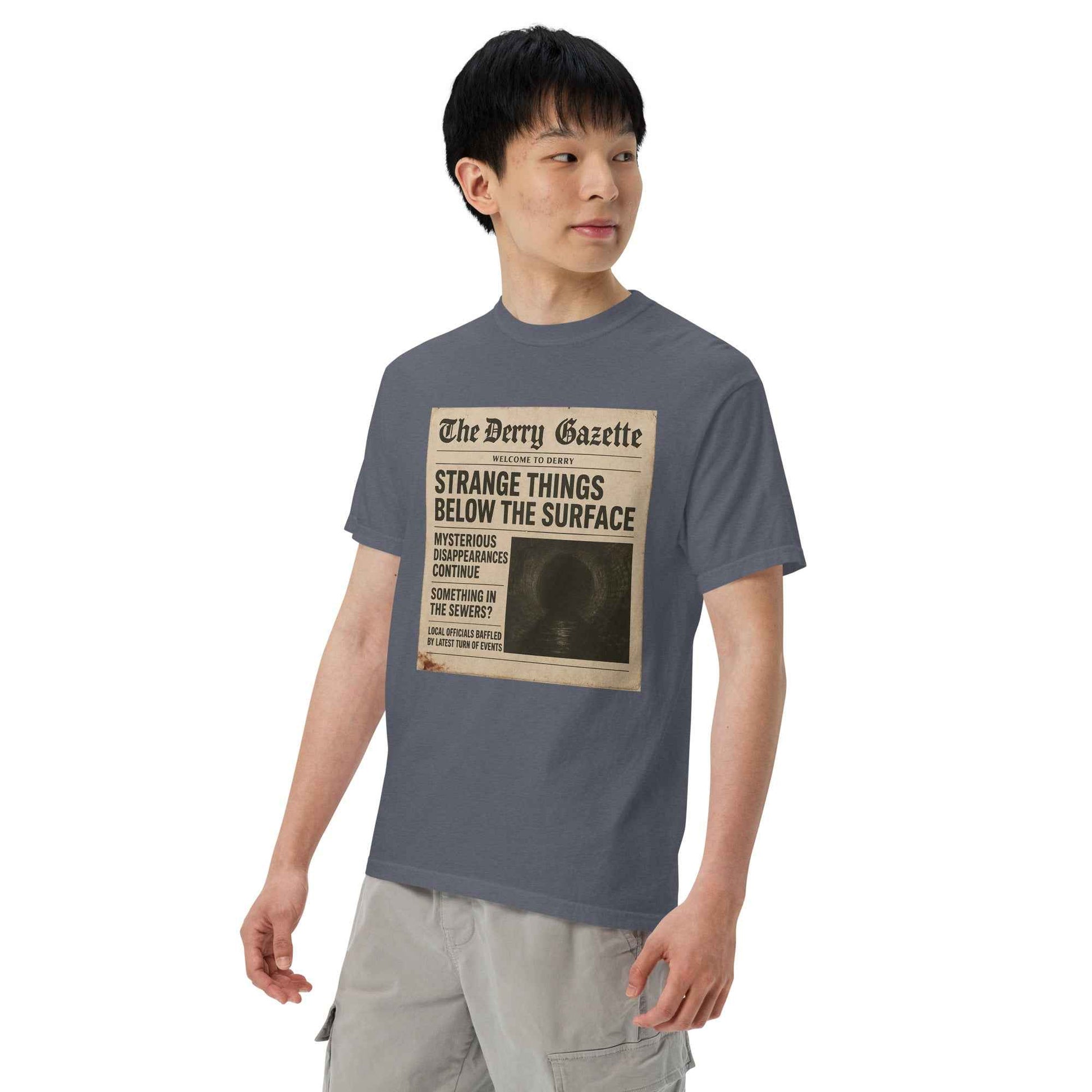 The Derry Gazette “Strange Things Below the Surface” Unisex garment-dyed heavyweight t-shirt