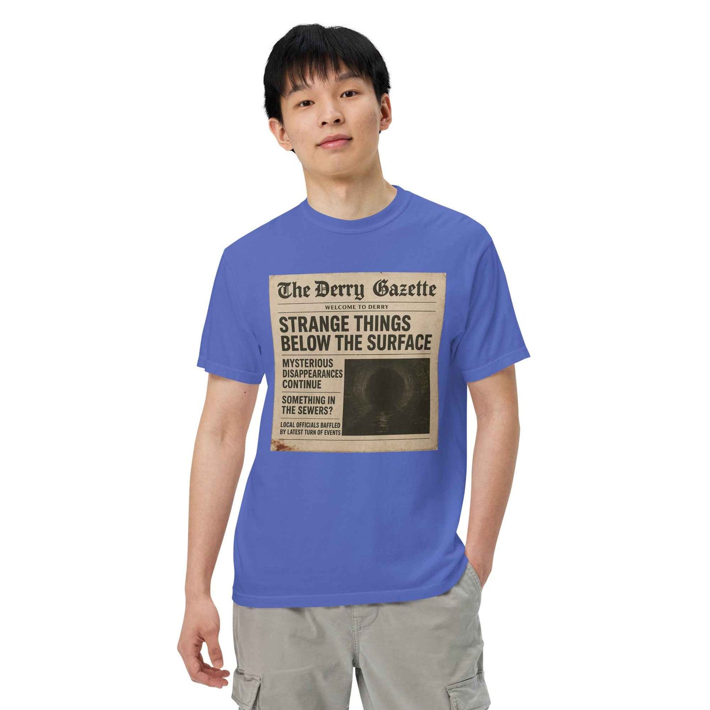 The Derry Gazette “Strange Things Below the Surface” Unisex garment-dyed heavyweight t-shirt