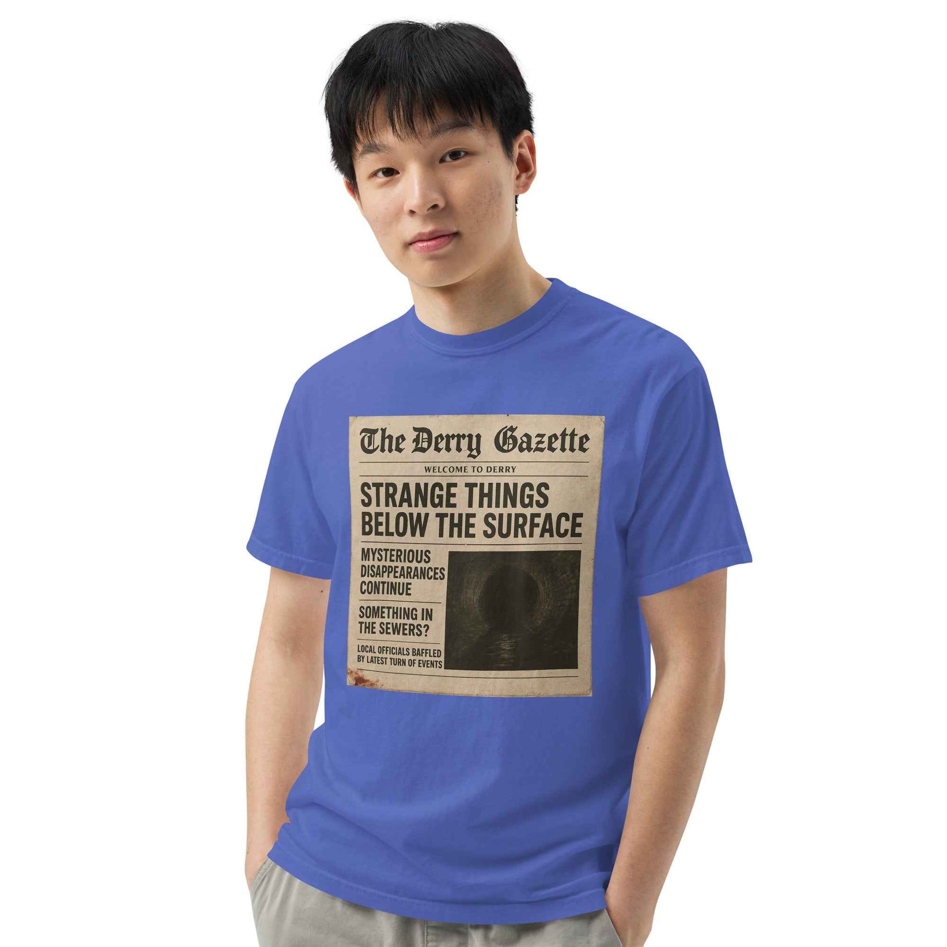 The Derry Gazette “Strange Things Below the Surface” Unisex garment-dyed heavyweight t-shirt
