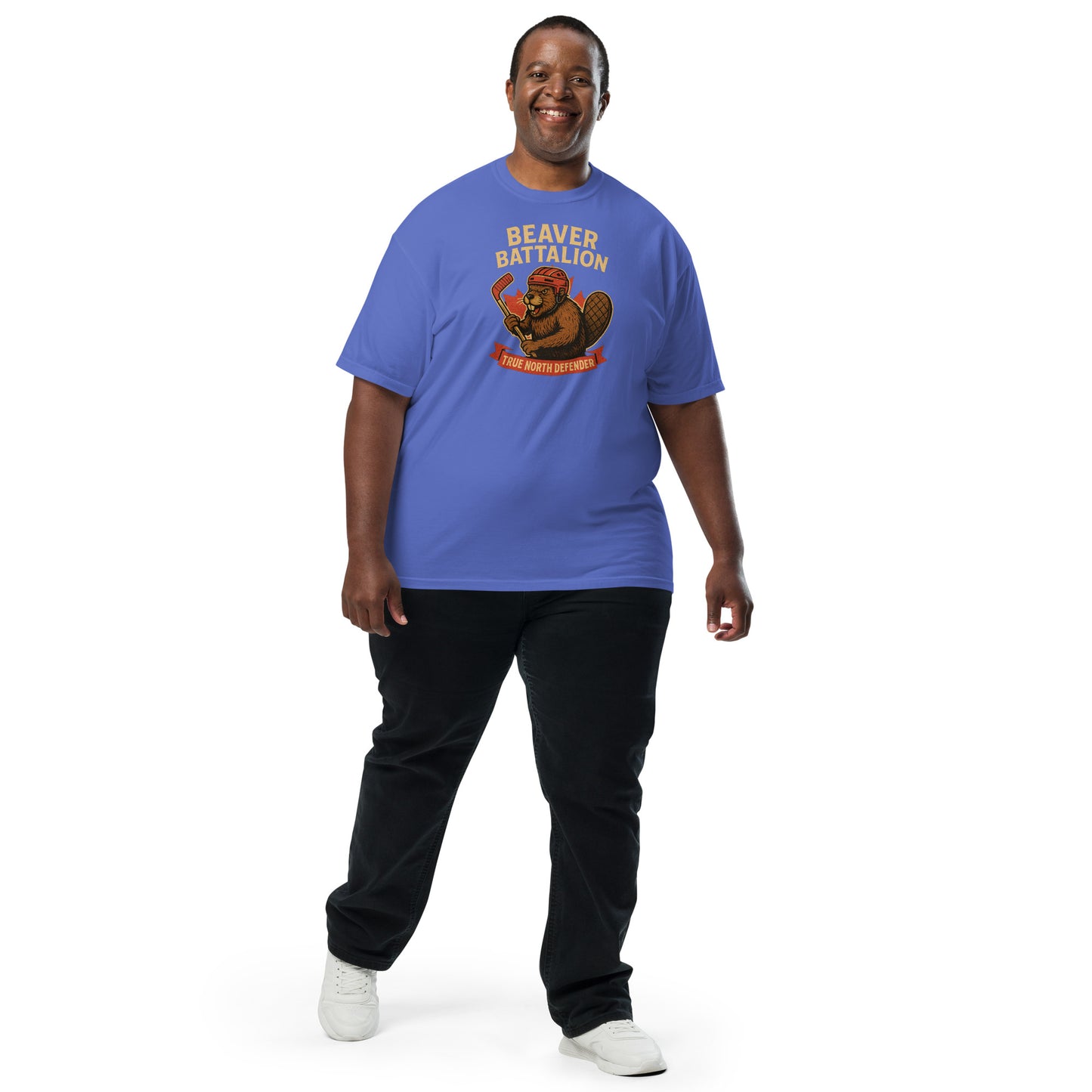 Beaver Battalion – True North Defender Unisex garment-dyed heavyweight t-shirt  from Rare Plus Apparel – unique movie & pop culture inspired design.