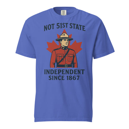 Not 51st State Mountie Unisex garment-dyed heavyweight t-shirt  from Rare Plus Apparel – unique movie & pop culture inspired design.