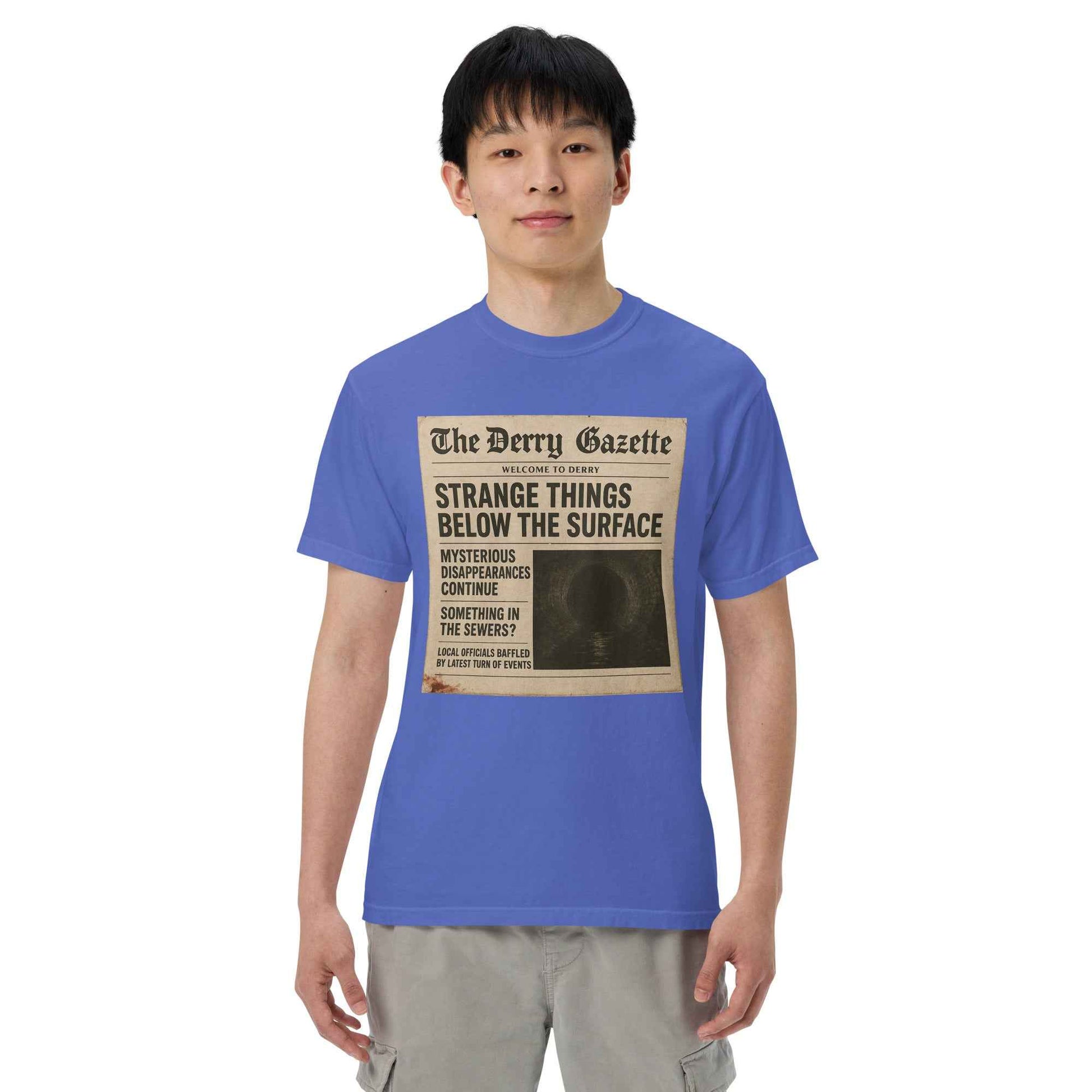 The Derry Gazette “Strange Things Below the Surface” Unisex garment-dyed heavyweight t-shirt