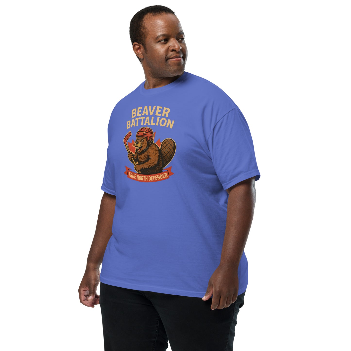 Beaver Battalion – True North Defender Unisex garment-dyed heavyweight t-shirt  from Rare Plus Apparel – unique movie & pop culture inspired design.