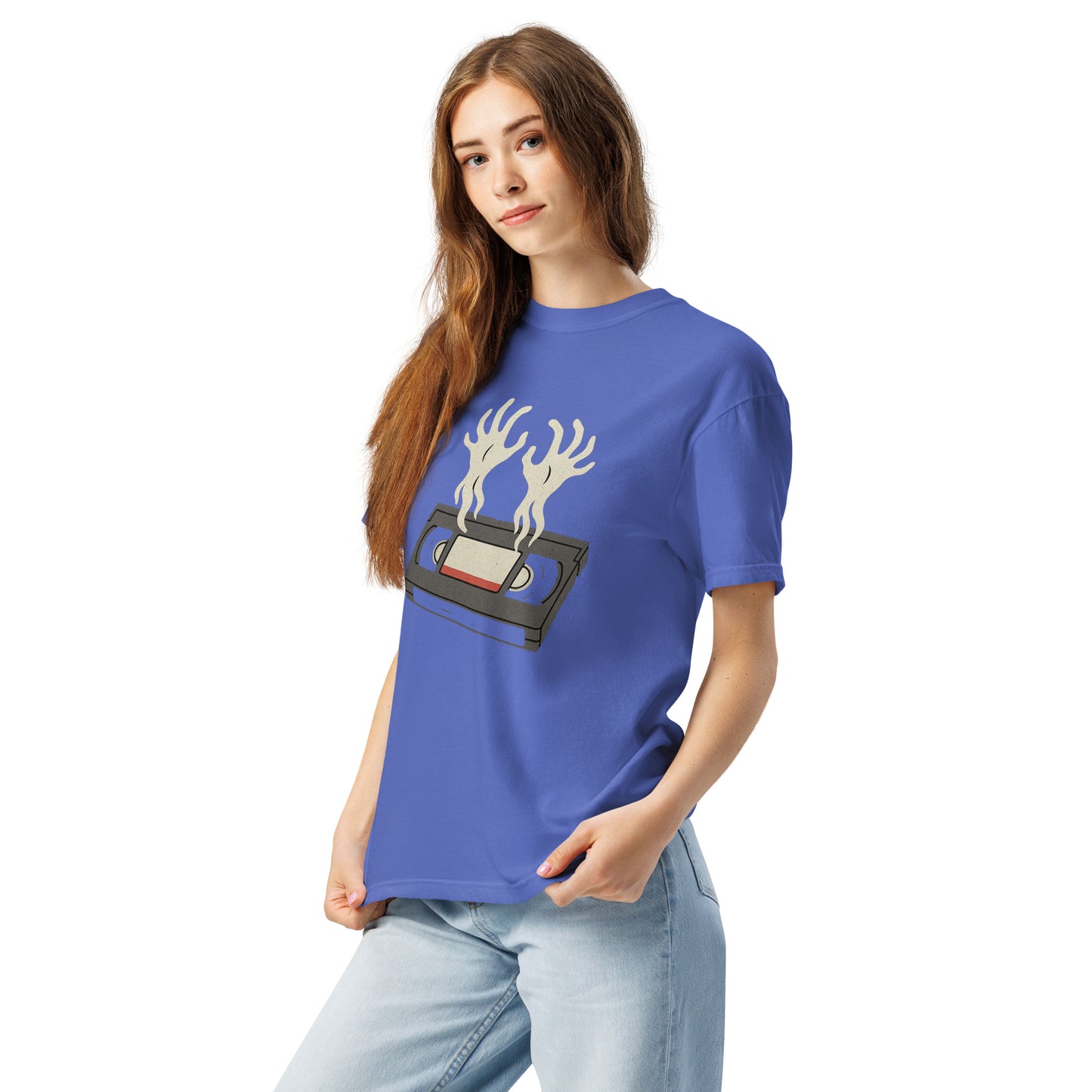 Cursed Media Unisex garment-dyed heavyweight t-shirt  from Rare Plus Apparel – unique movie & pop culture inspired design.