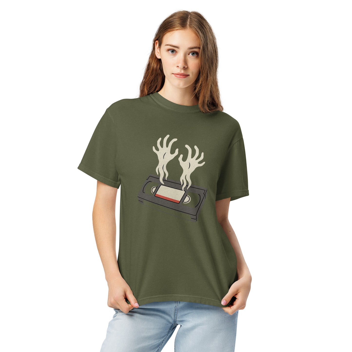Cursed Media Unisex garment-dyed heavyweight t-shirt  from Rare Plus Apparel – unique movie & pop culture inspired design.