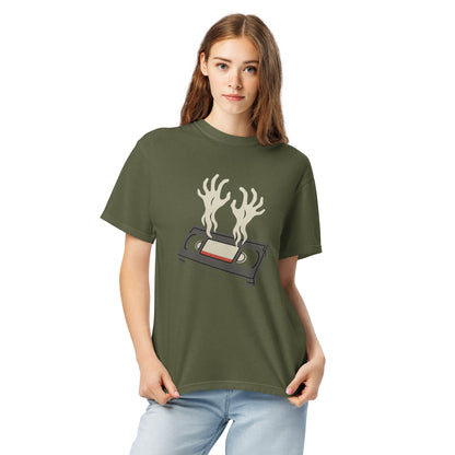 Cursed Media Unisex garment-dyed heavyweight t-shirt  from Rare Plus Apparel – unique movie & pop culture inspired design.