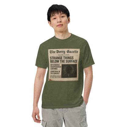 The Derry Gazette “Strange Things Below the Surface” Unisex garment-dyed heavyweight t-shirt