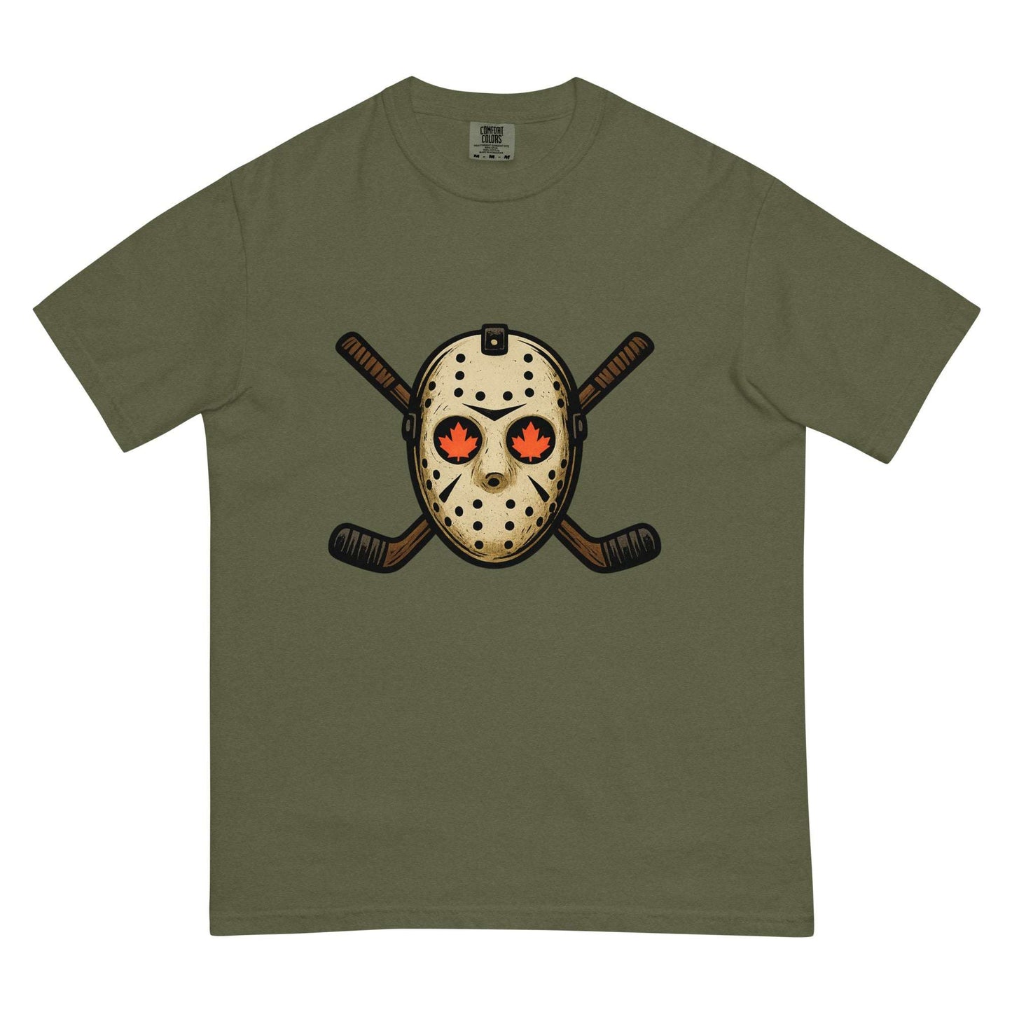 Hockey Mask Haunt Unisex garment-dyed heavyweight t-shirt  from Rare Plus Apparel – unique movie & pop culture inspired design.