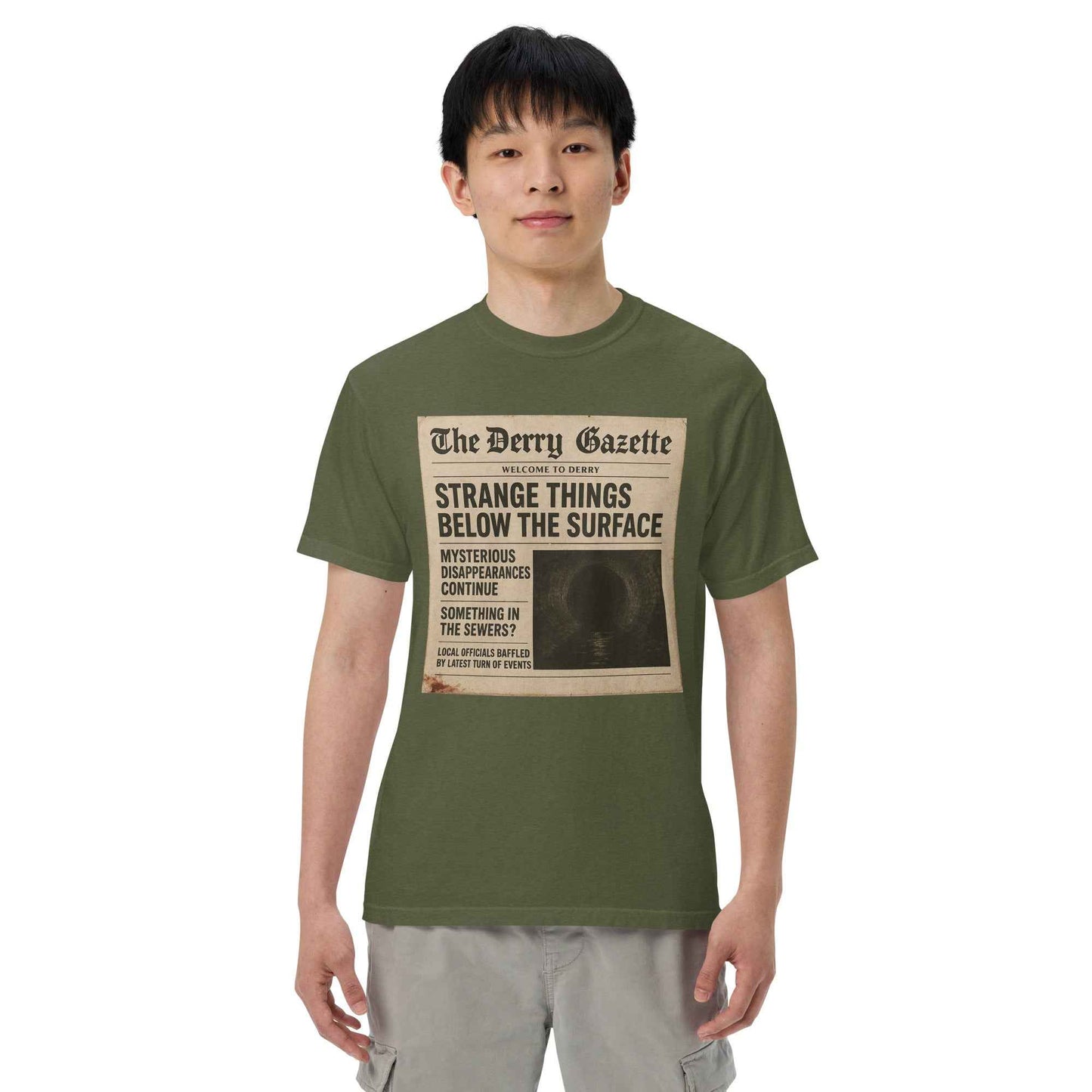 The Derry Gazette “Strange Things Below the Surface” Unisex garment-dyed heavyweight t-shirt