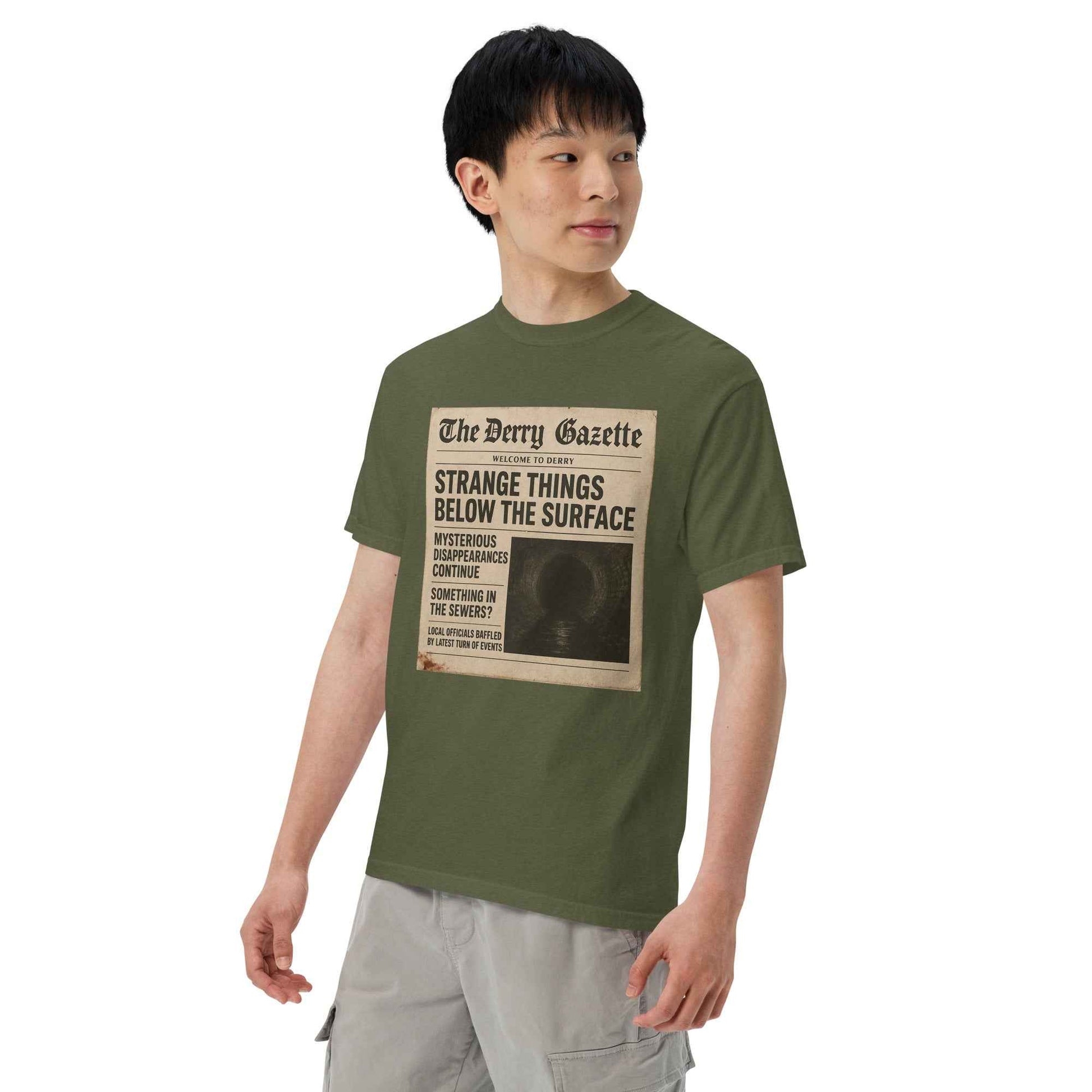 The Derry Gazette “Strange Things Below the Surface” Unisex garment-dyed heavyweight t-shirt