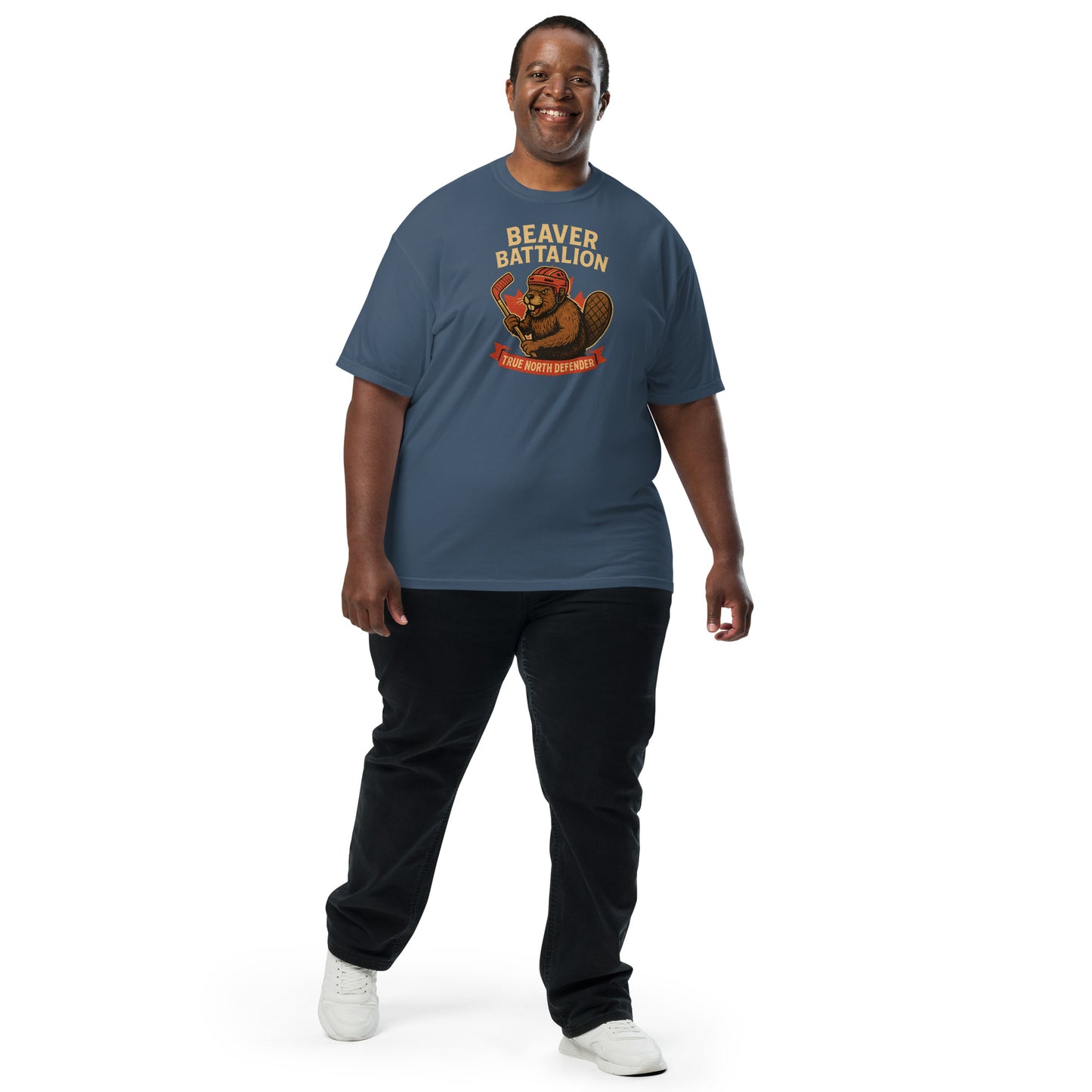 Beaver Battalion – True North Defender Unisex garment-dyed heavyweight t-shirt  from Rare Plus Apparel – unique movie & pop culture inspired design.
