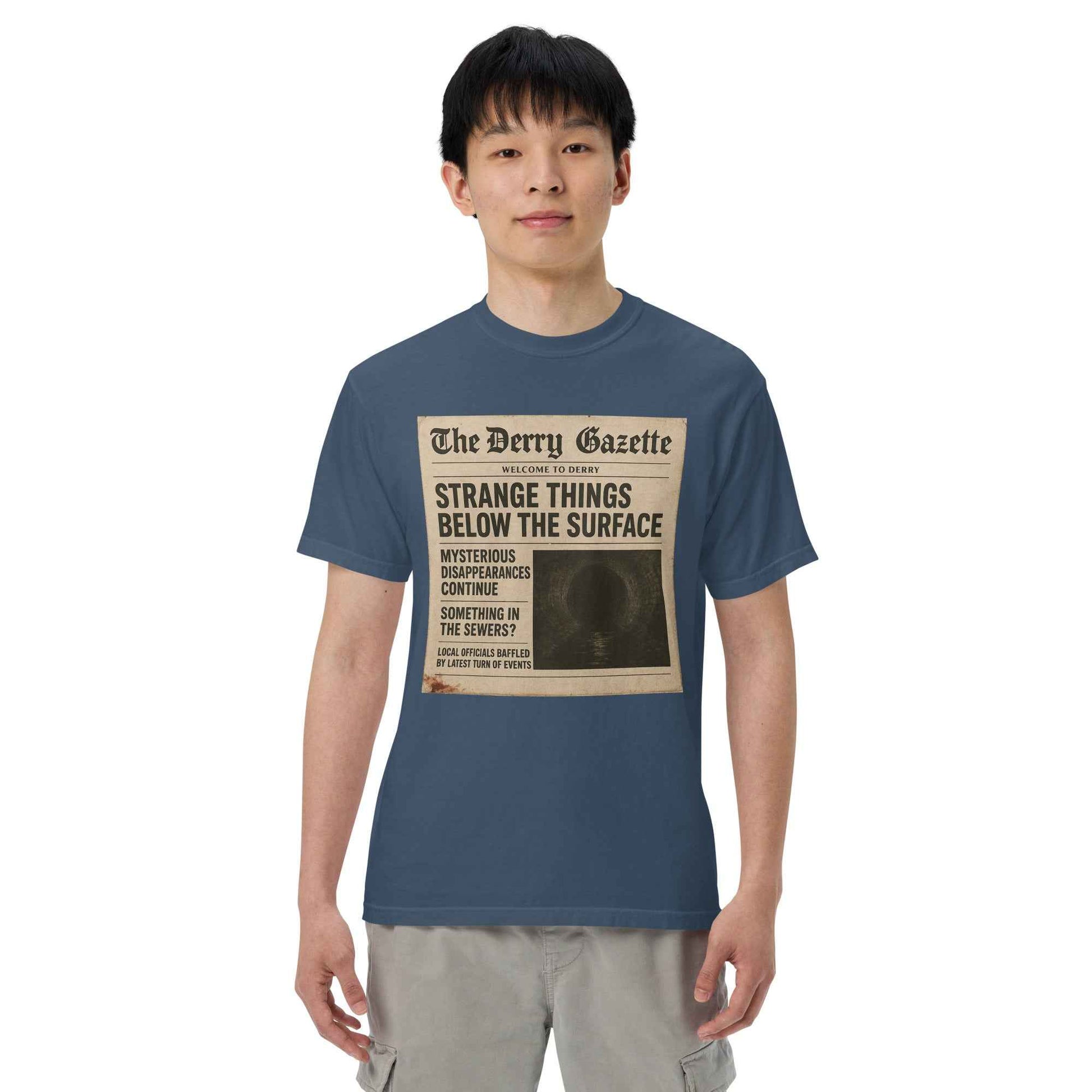 The Derry Gazette “Strange Things Below the Surface” Unisex garment-dyed heavyweight t-shirt