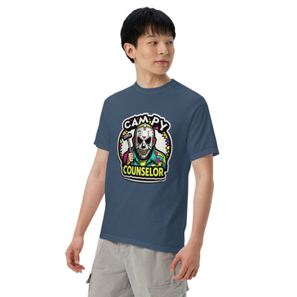 Campy Counselor Unisex garment-dyed heavyweight t-shirt  from Rare Plus Apparel – unique movie & pop culture inspired design.