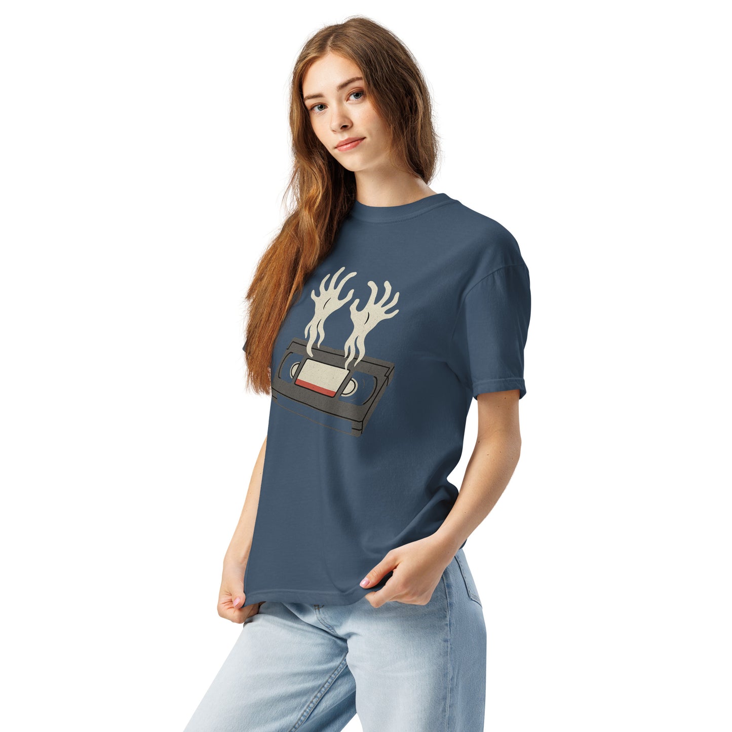 Cursed Media Unisex garment-dyed heavyweight t-shirt  from Rare Plus Apparel – unique movie & pop culture inspired design.