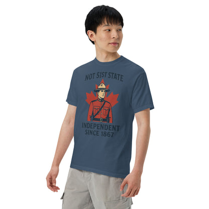 Not 51st State Mountie Unisex garment-dyed heavyweight t-shirt  from Rare Plus Apparel – unique movie & pop culture inspired design.