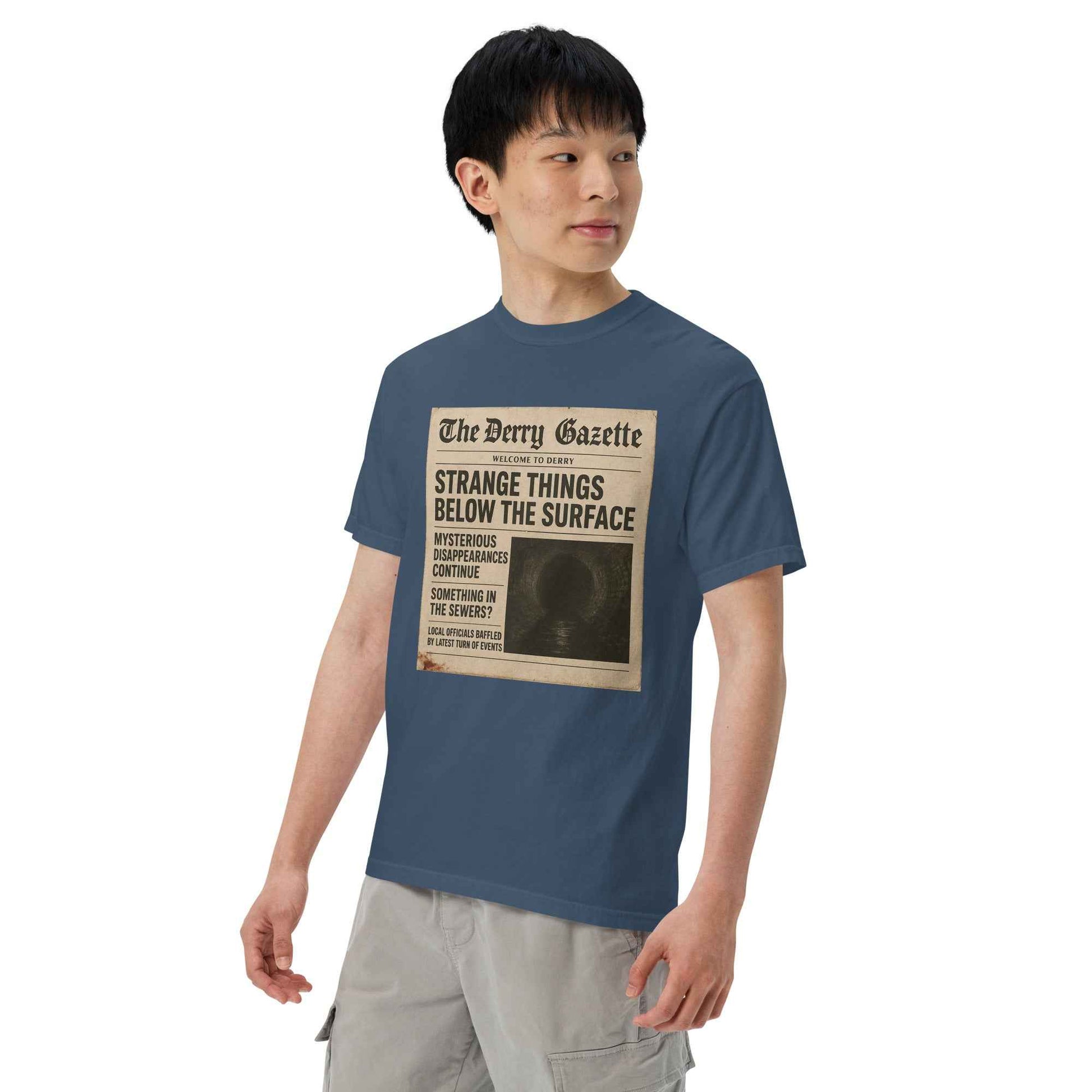 The Derry Gazette “Strange Things Below the Surface” Unisex garment-dyed heavyweight t-shirt