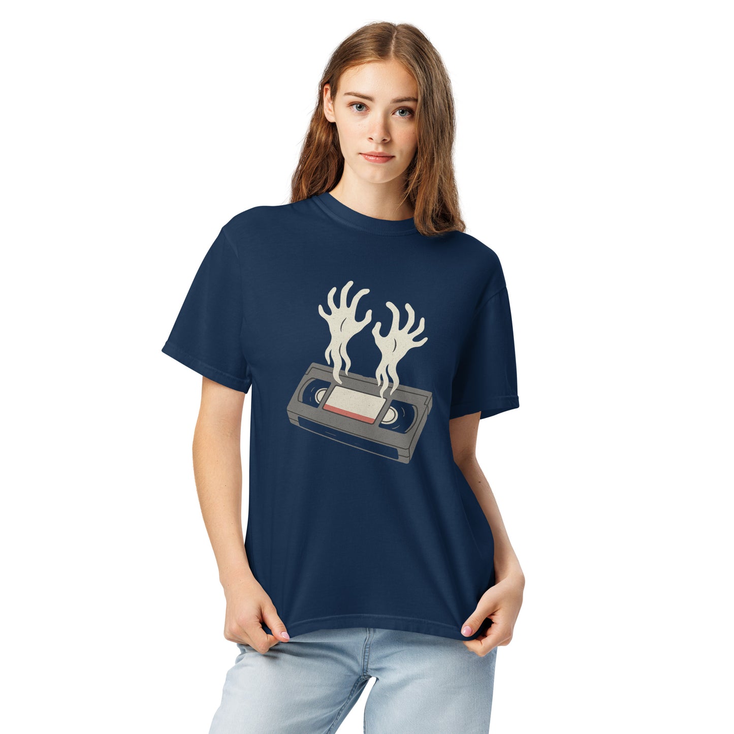 Cursed Media Unisex garment-dyed heavyweight t-shirt  from Rare Plus Apparel – unique movie & pop culture inspired design.
