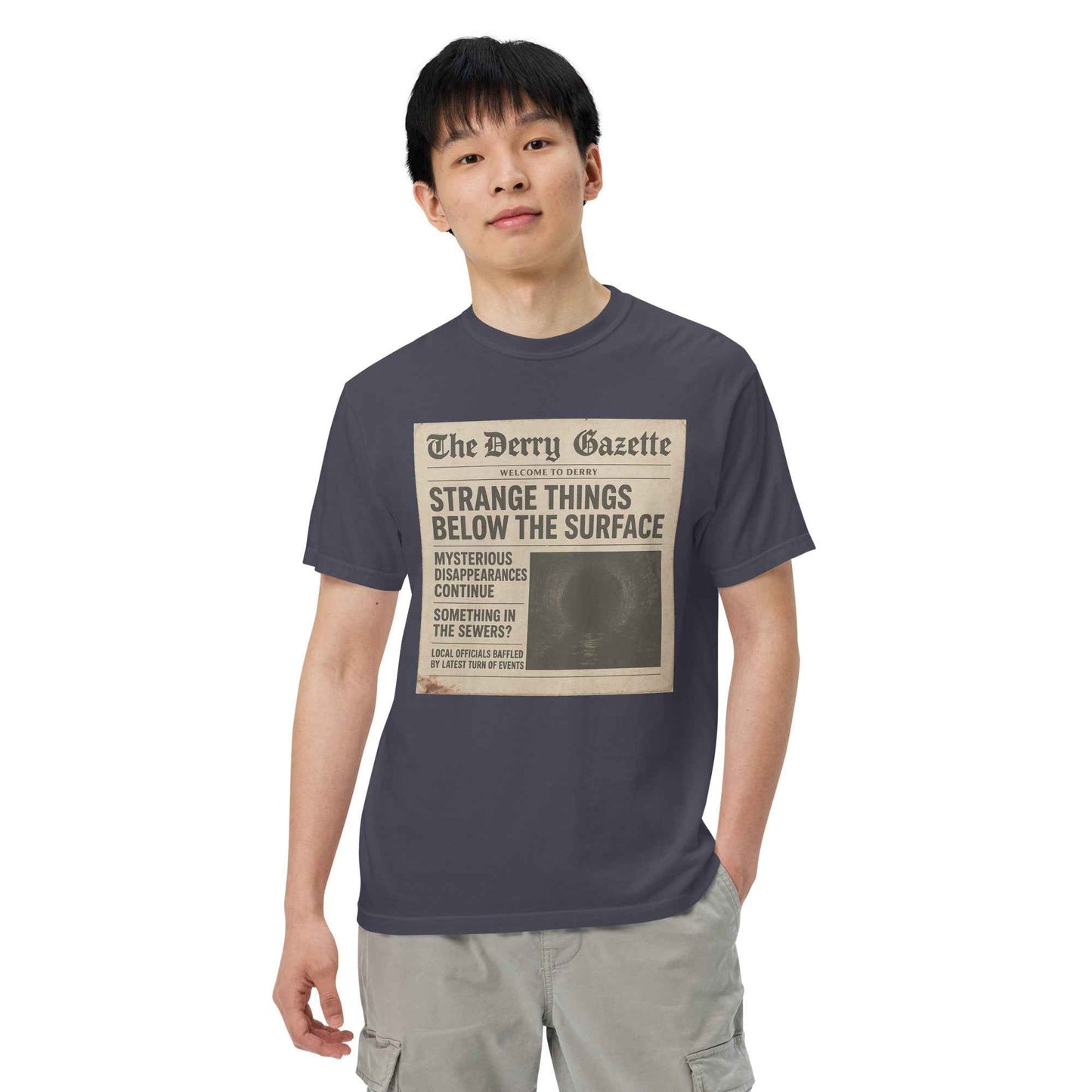 The Derry Gazette “Strange Things Below the Surface” Unisex garment-dyed heavyweight t-shirt