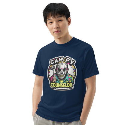 Campy Counselor Unisex garment-dyed heavyweight t-shirt  from Rare Plus Apparel – unique movie & pop culture inspired design.