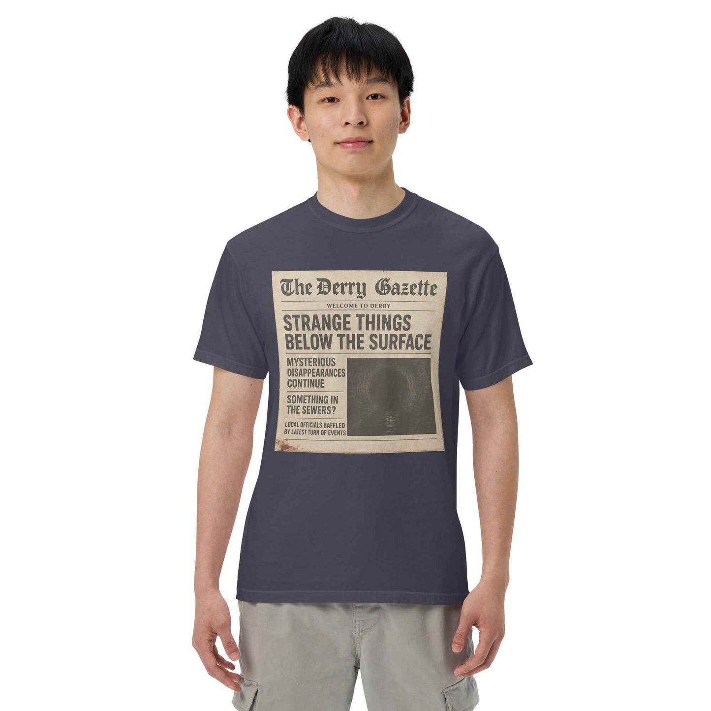 The Derry Gazette “Strange Things Below the Surface” Unisex garment-dyed heavyweight t-shirt