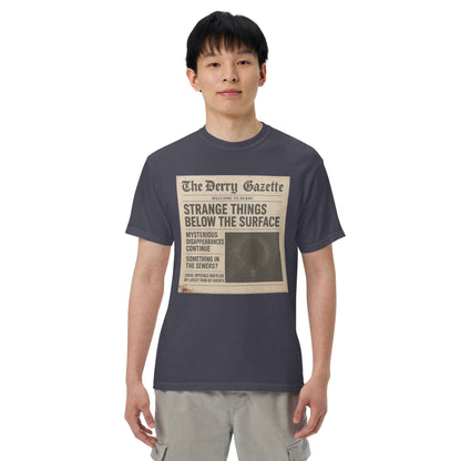 The Derry Gazette “Strange Things Below the Surface” Unisex garment-dyed heavyweight t-shirt