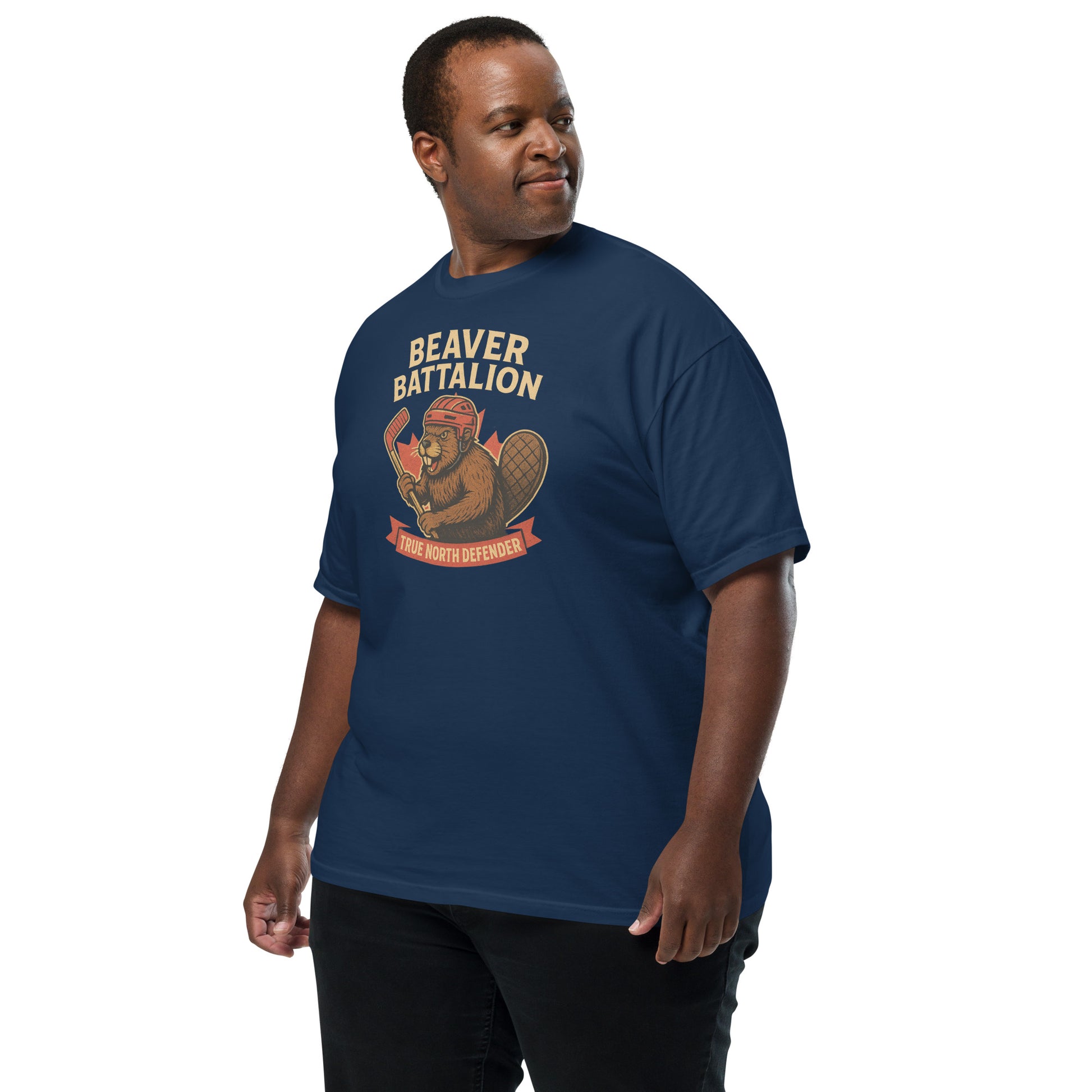 Beaver Battalion – True North Defender Unisex garment-dyed heavyweight t-shirt  from Rare Plus Apparel – unique movie & pop culture inspired design.