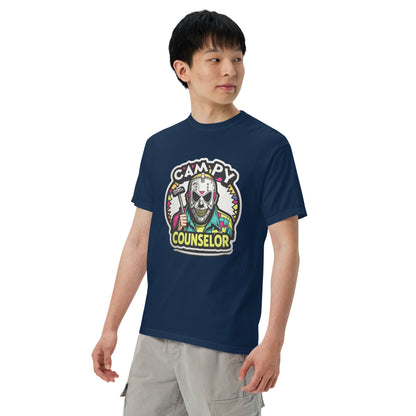 Campy Counselor Unisex garment-dyed heavyweight t-shirt  from Rare Plus Apparel – unique movie & pop culture inspired design.