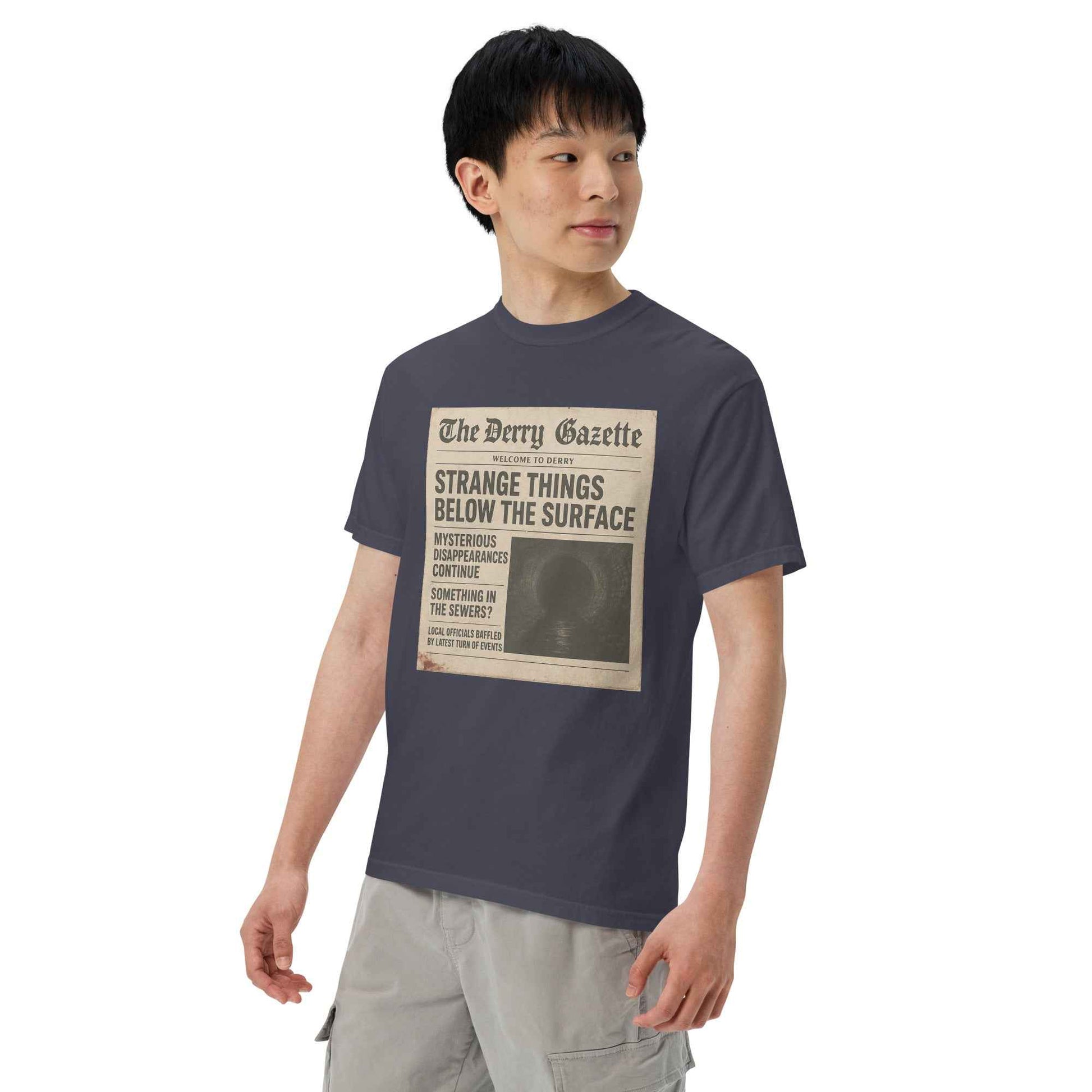 The Derry Gazette “Strange Things Below the Surface” Unisex garment-dyed heavyweight t-shirt