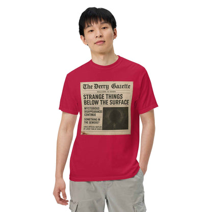 The Derry Gazette “Strange Things Below the Surface” Unisex garment-dyed heavyweight t-shirt