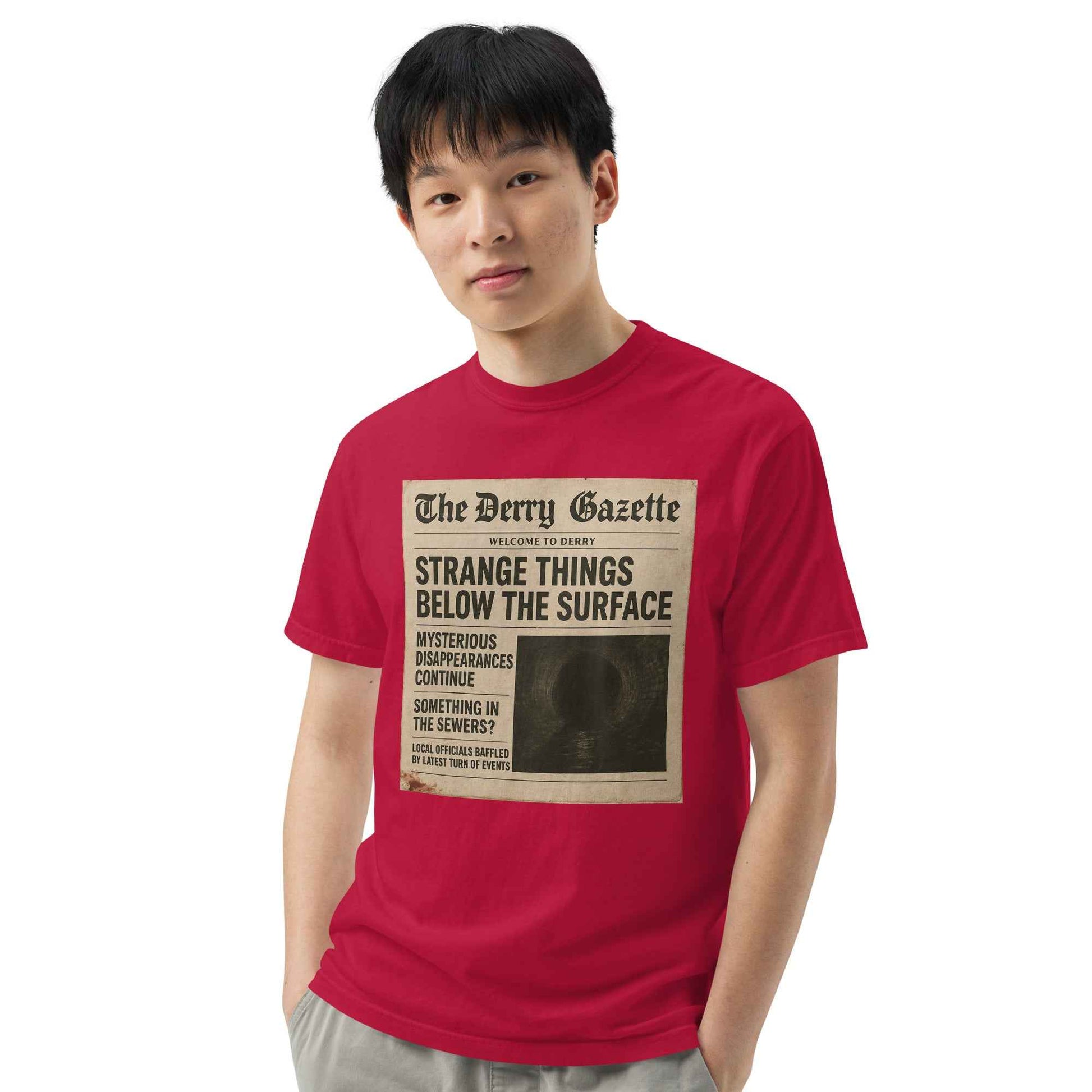 The Derry Gazette “Strange Things Below the Surface” Unisex garment-dyed heavyweight t-shirt