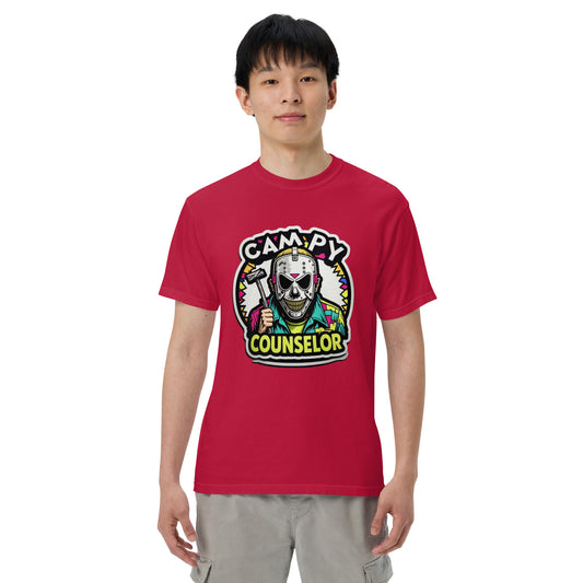 Campy Counselor Unisex garment-dyed heavyweight t-shirt  from Rare Plus Apparel – unique movie & pop culture inspired design.