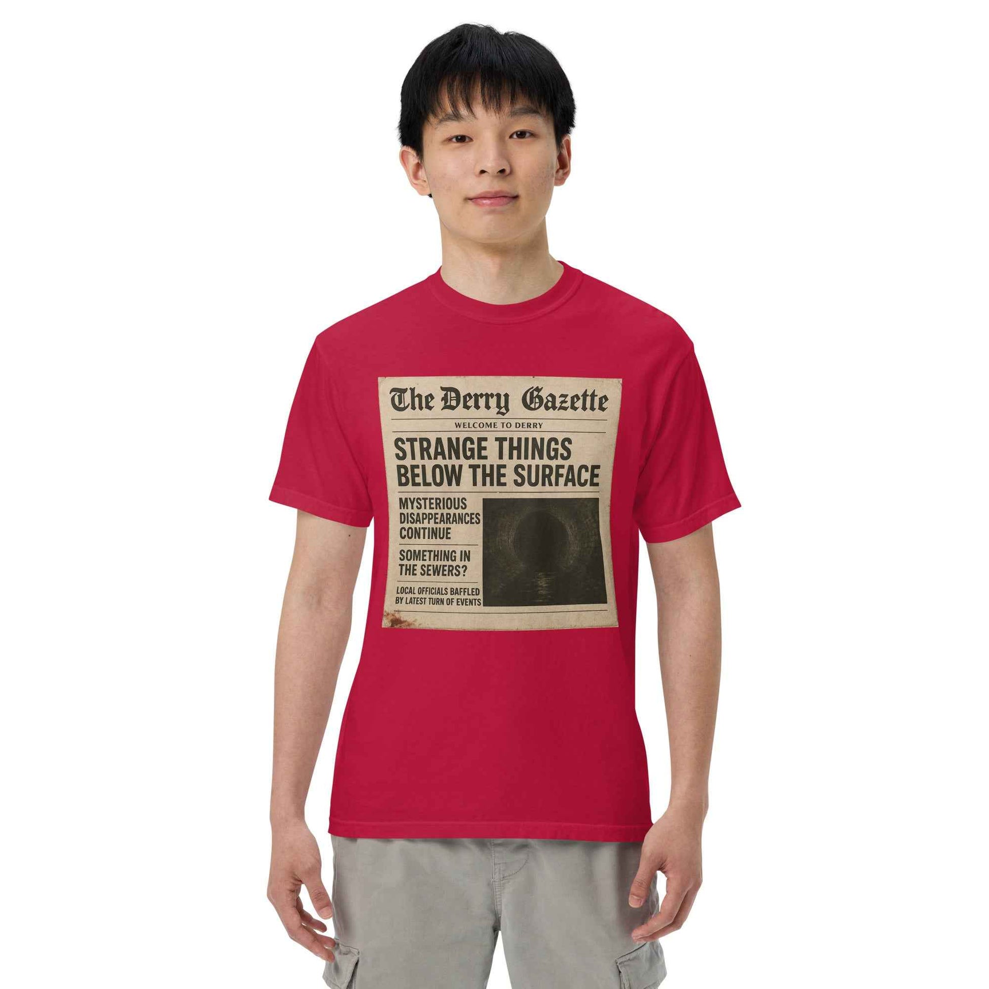 The Derry Gazette “Strange Things Below the Surface” Unisex garment-dyed heavyweight t-shirt