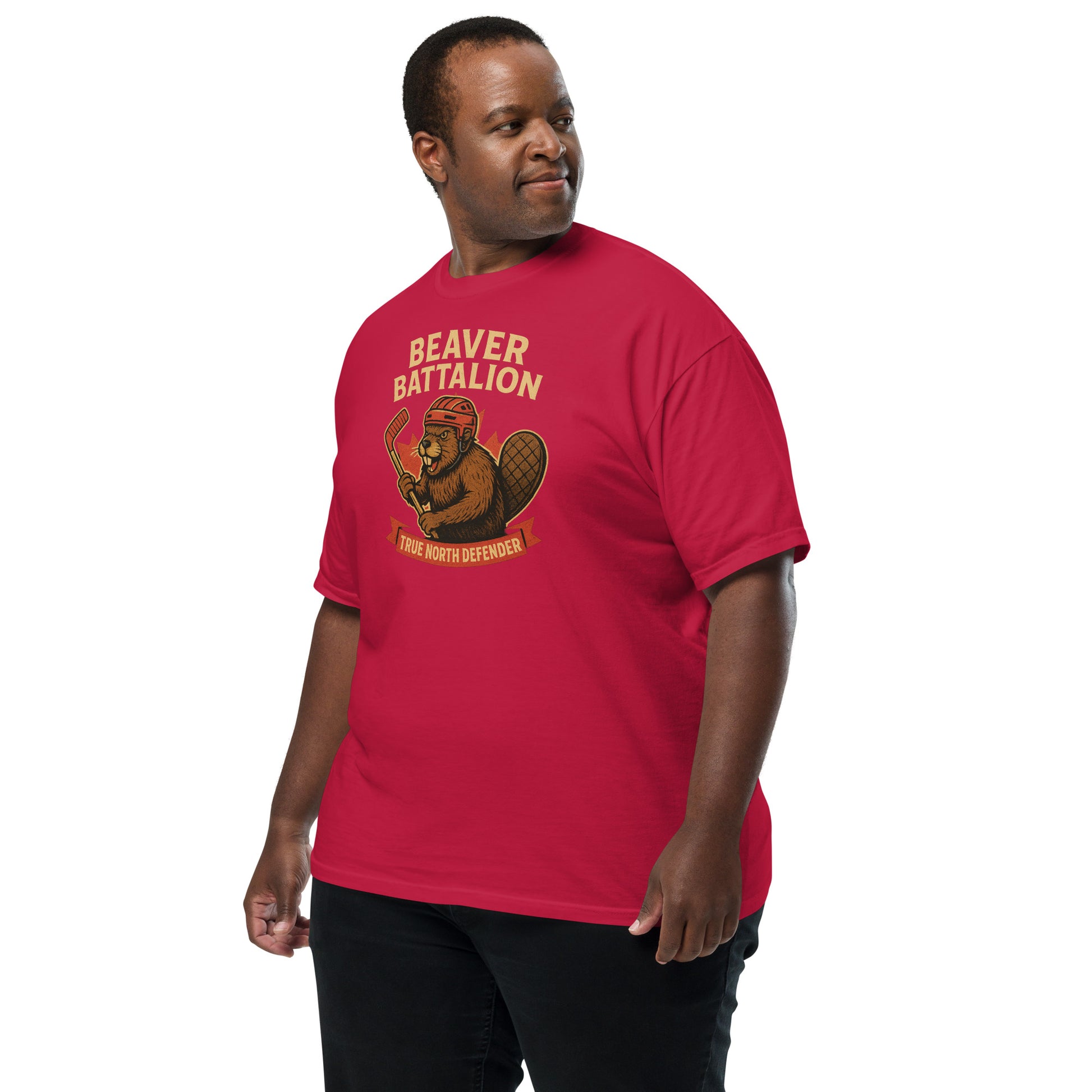 Beaver Battalion – True North Defender Unisex garment-dyed heavyweight t-shirt  from Rare Plus Apparel – unique movie & pop culture inspired design.