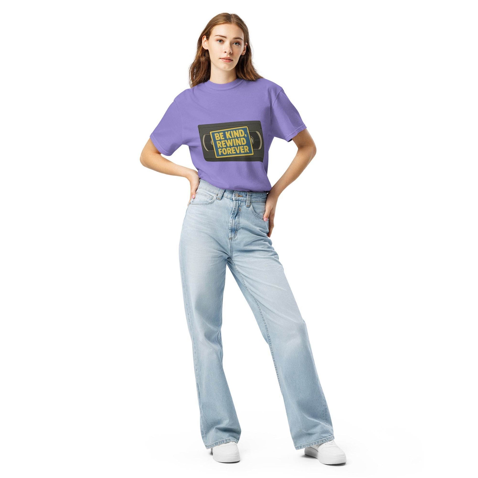 Be Kind, Rewind Forever Unisex garment-dyed heavyweight t-shirt  from Rare Plus Apparel – unique movie & pop culture inspired design.