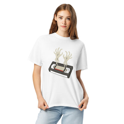 Cursed Media Unisex garment-dyed heavyweight t-shirt  from Rare Plus Apparel – unique movie & pop culture inspired design.