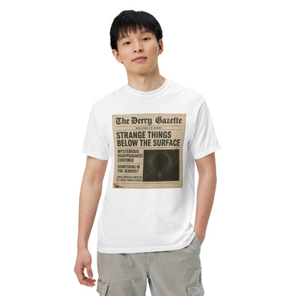 The Derry Gazette “Strange Things Below the Surface” Unisex garment-dyed heavyweight t-shirt