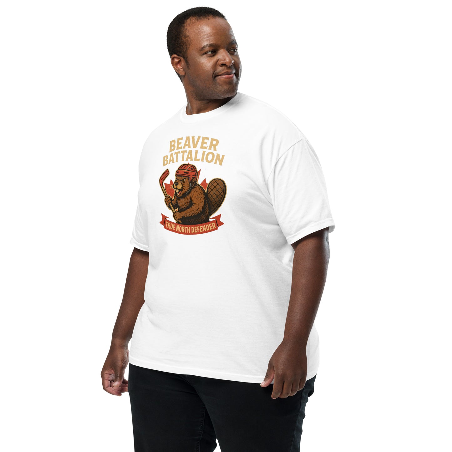 Beaver Battalion – True North Defender Unisex garment-dyed heavyweight t-shirt  from Rare Plus Apparel – unique movie & pop culture inspired design.
