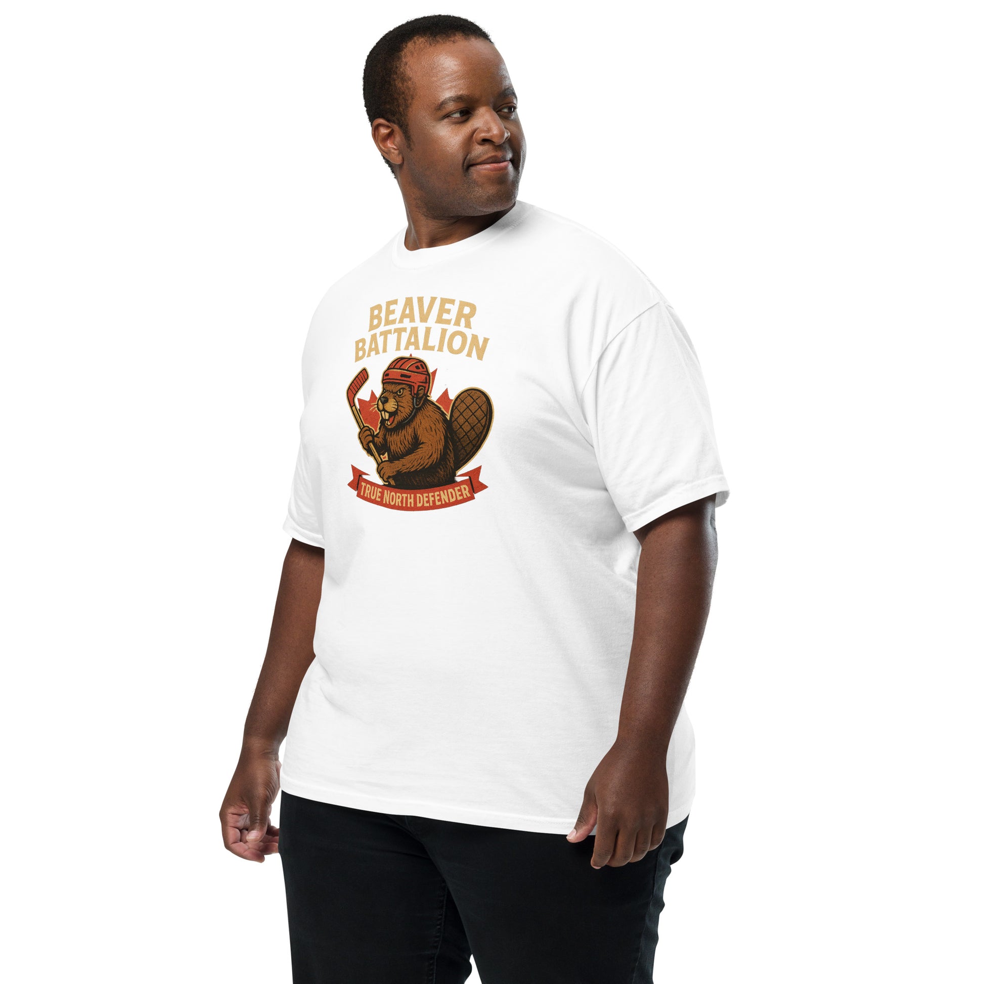 Beaver Battalion – True North Defender Unisex garment-dyed heavyweight t-shirt  from Rare Plus Apparel – unique movie & pop culture inspired design.
