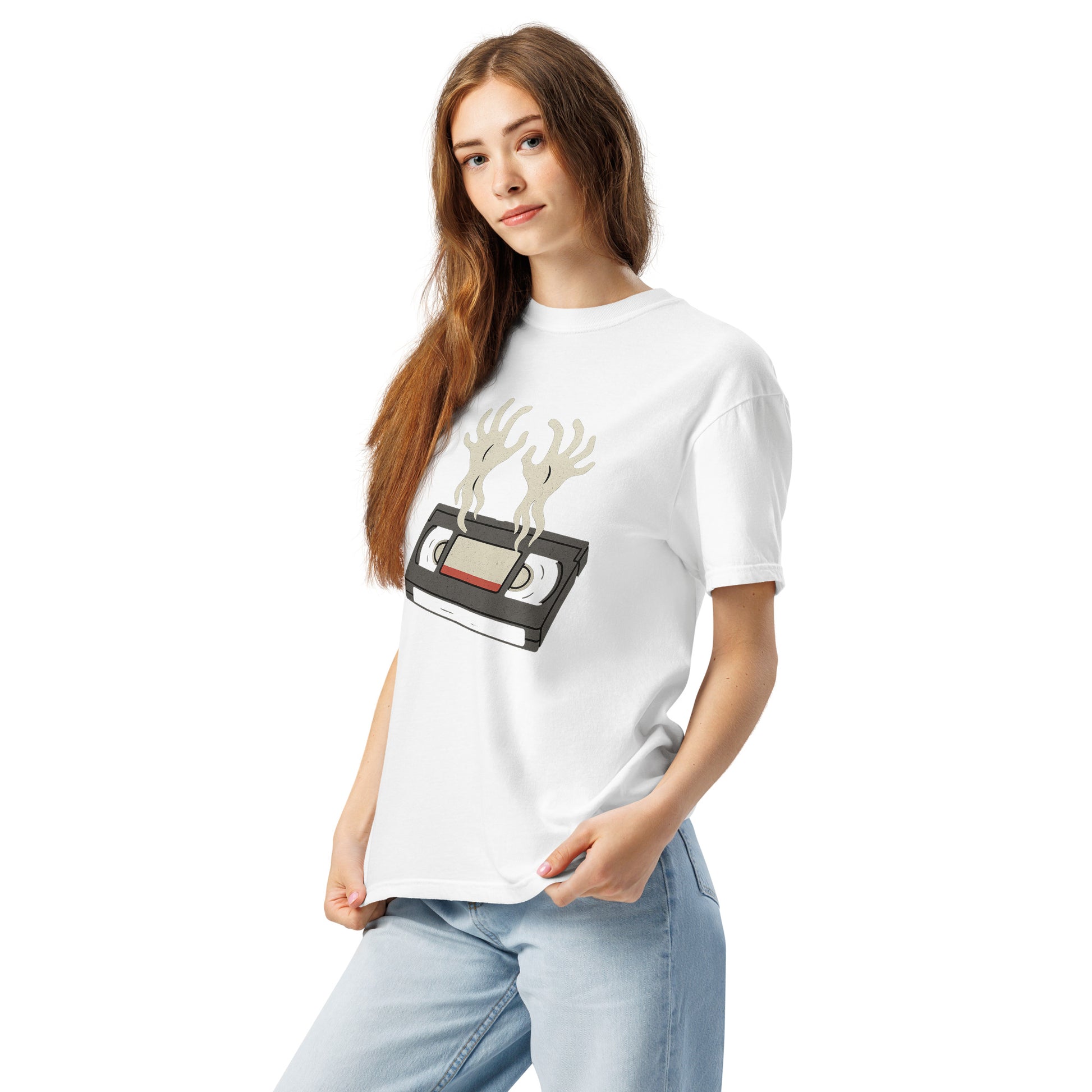 Cursed Media Unisex garment-dyed heavyweight t-shirt  from Rare Plus Apparel – unique movie & pop culture inspired design.