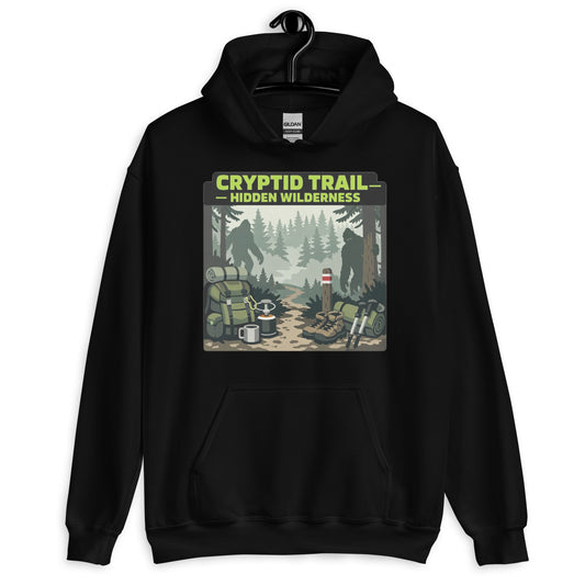 Cryptid Trail (Gorpcore Horror) Unisex Hoodie-Clothing-Rare Plus Apparel!-Printful
