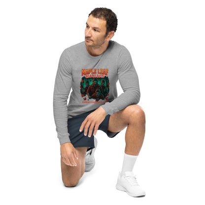 Maple Leaf Maniacs Unisex Long Sleeve Tee  from Rare Plus Apparel – unique movie & pop culture inspired design.