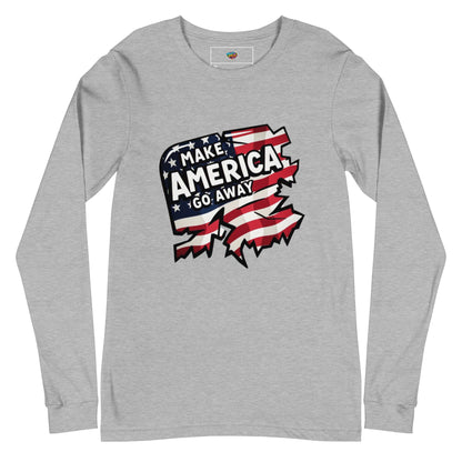MAGA “Make America Go Away” Unisex Long Sleeve Tee  from Rare Plus Apparel – unique movie & pop culture inspired design.