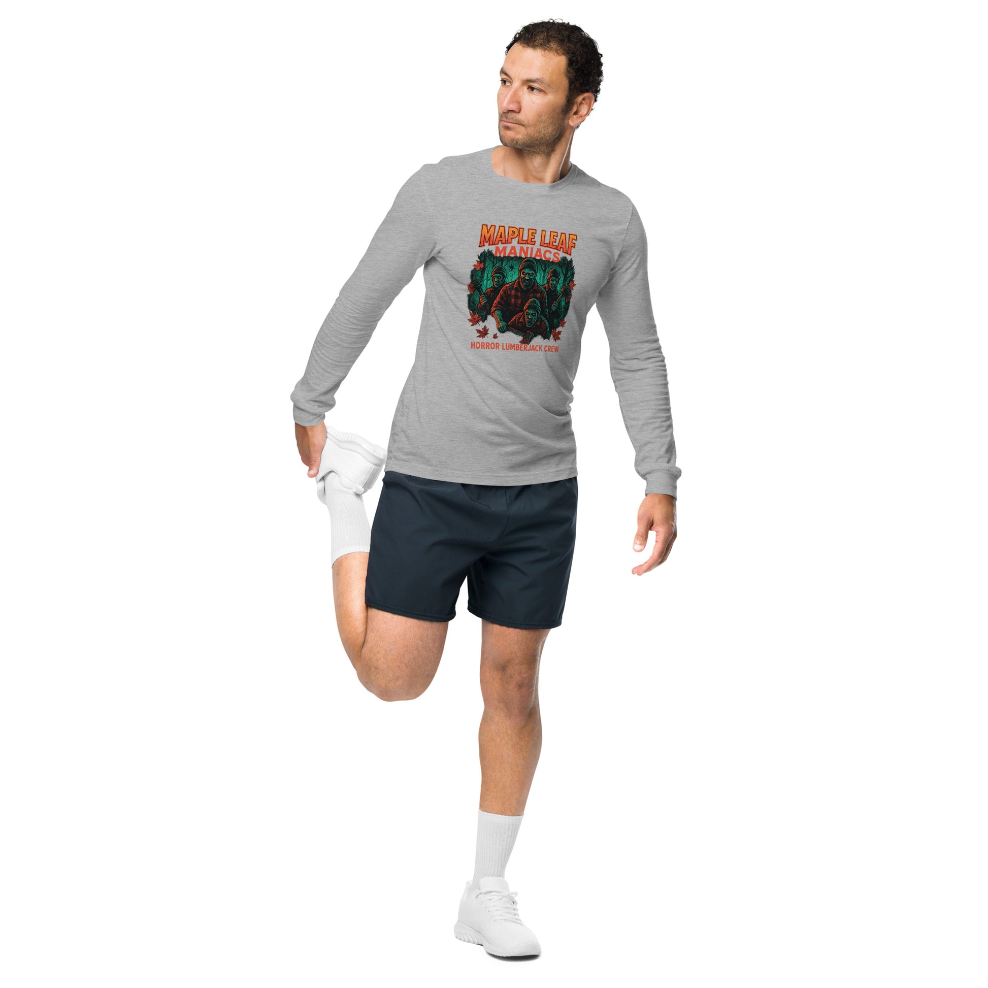Maple Leaf Maniacs Unisex Long Sleeve Tee  from Rare Plus Apparel – unique movie & pop culture inspired design.