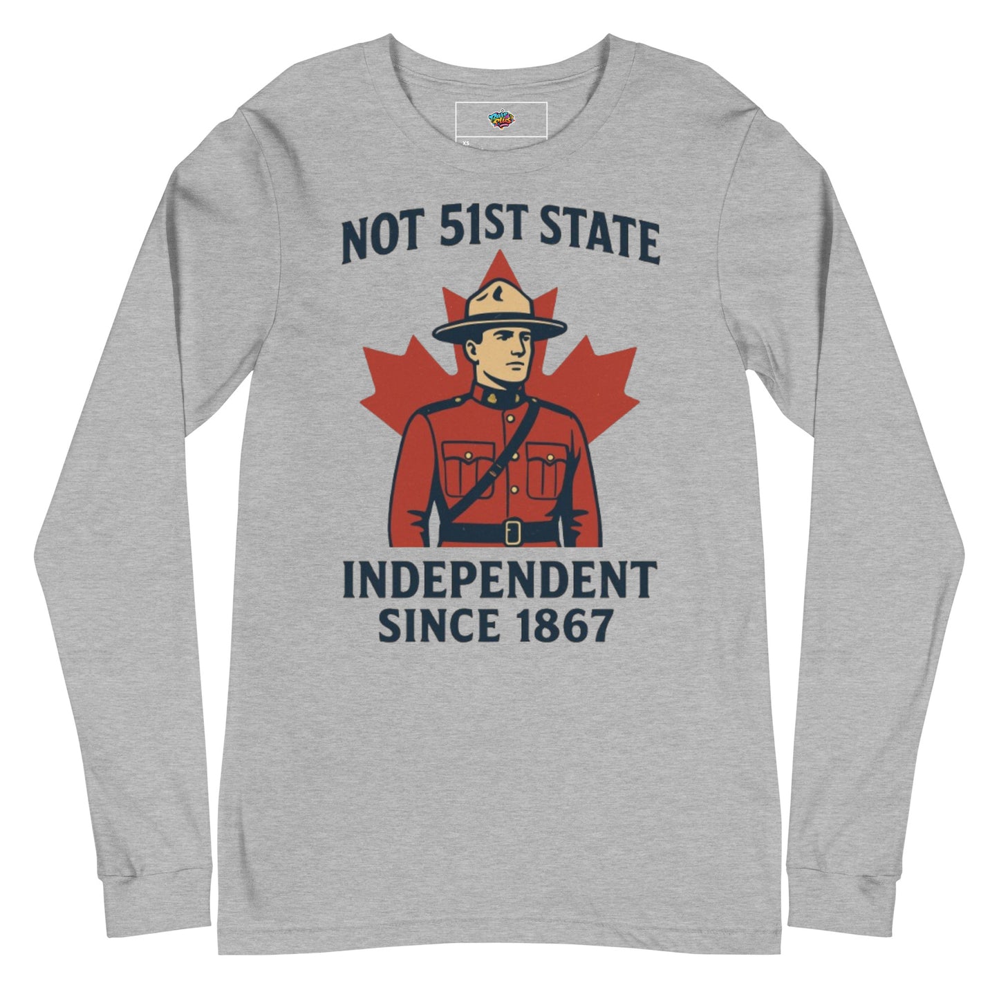Not 51st State Mountie Unisex Long Sleeve Tee  from Rare Plus Apparel – unique movie & pop culture inspired design.