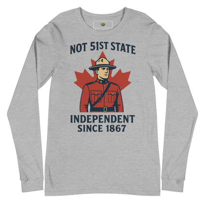 Not 51st State Mountie Unisex Long Sleeve Tee  from Rare Plus Apparel – unique movie & pop culture inspired design.
