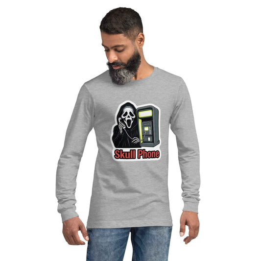 Skull Phone Skeleton Unisex Long Sleeve Tee