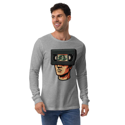 Tape Head Retro VHS Horror Design Unisex Long Sleeve Tee